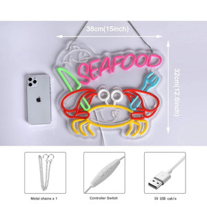 Seafood Letreros Neon LED dimmable USB powered ambient <b>light</b> store <b>window</b> decoration <b>light</b> street indicator <b>light</b> Customized 5V - Product Image 1