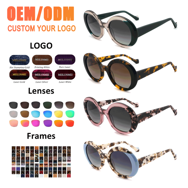 High Quality Light Weight Purple Full Rim Acetate Sunglasses for Unisex Customizable Polarized Lenses with UV Protection
