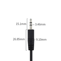 Câble audio RCA personnalisé AUX 3 stéréo mâle vers femelle avec écrou de blocage 26awg 7/0.15*3c OD 3.5mm pour montage sur panneau