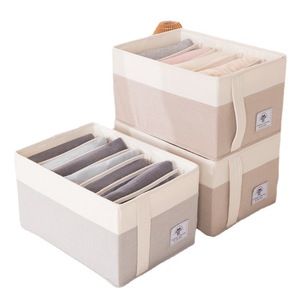 Clothing <b>Storage</b> <b>Box</b> Waffle Mesh Foldable <b>Drawer</b> Style Rectangular Household Organizer Beige Gray Color Block - Product Image 5