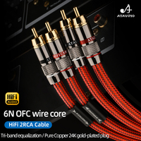 Cable de Audio y Video RCA para Altavoces HIFI, Conector Macho Chapado en Oro de Cobre Puro, Cable Estéreo 6N OFC para Micrófono