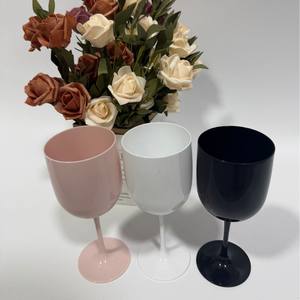 แก้วไวน์พลาสติก PS สีแดง สำหรับอีคอมเมิร์ซข้ามพรมแดน รุ่น CX Classic พร้อมพิมพ์โลโก้ เป็นมิตรต่อสิ่งแวดล้อมและยั่งยืน - Product Image 1