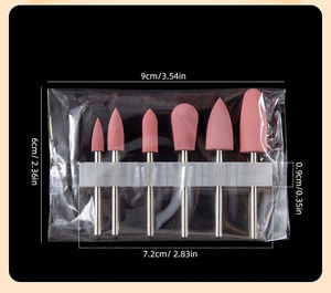 6個入りシリコーンドリルビット180 #〜320 # ネイルジュエリー歯科ツールシリコーン研削ヘッド - Product Image 2