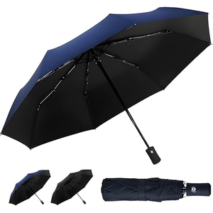 Auto Open & Close Modern Three-Folding Iron Shaft Compact Travel Umbrella for <b>Small</b> <b>Backpack</b>-Customizable Color & Logo Wholesale - Product Image 3