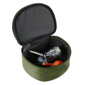 Sac pour moulinet de pêche en tissu Oxford vert militaire avec protection en coton intégrée pour le rangement des moulinets, utilisation en extérieur - Product Image 5