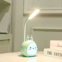 Lampes de table LED à prix abordable pour animaux mignons, rechargeables par USB, pour bureau, dortoir, lecture, protection des yeux, chambre à coucher