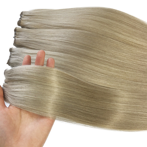 Extensions de cheveux russes Remy à double trame, alignées sur les cuticules, invisibles, attachées à la main, couleur balayage - Product Image 2