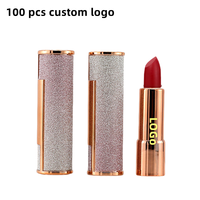 Rouge à Lèvres Mat Or Rose Fini Velours Longue Tenue Maquillage Imperméable Luxe Effet Push-up