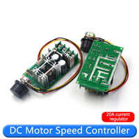 Contrôleur de vitesse de moteur à courant continu 12V 24V 36V 48V, module d'entraînement haute puissance, contrôleur PWM, régulateur de courant 20A