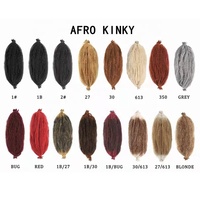 Expédition Rapide Prix Usine 24 Pouces Cheveux Tressés Marley Extensions en Vrac pour Femmes Africaines Cheveux Afro Kinky Bouclés pour Tresses