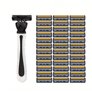 <span class=keywords><strong>Rasoir</strong></span> à triple lame personnalisé <span class=keywords><strong>pour</strong></span> hommes - Utilisation sur le visage - Achetez un manche et une tête de lame - Product Image 1