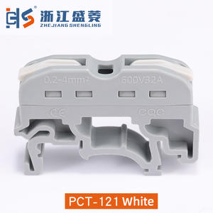 PCT-121 alat sambungan cepat Gratis tuas blok Terminal penjepit pegas dengan kaki terpasang Din satu arah menghubungkan multiwarna - Product Image 5