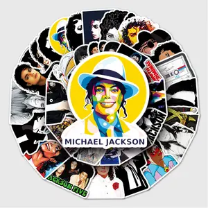 51pcs High Quality Laptop Ipad Self-adhesive Singer Sticker Vinyl PVC Michael Jackson Stickers Wholesale