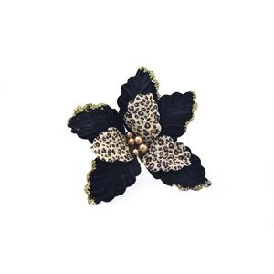 Fiore a Stelo Corto Leopardato Nero - Product Image 1