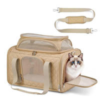 Sac de transport pour chat personnalisé, approuvé par les compagnies aériennes, 17x11x9,5 pouces, durable, extensible, souple, pour animaux de compagnie, adapté aux voyages et aux randonnées pour chats et chiens