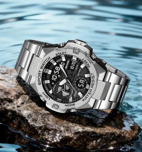 Orologio Digitale Sportivo da Uomo Skmei 2404 Nero Personalizzabile con Logo, Impermeabile 3 ATM, Cinturino in Acciaio Inossidabile - Product Image 3