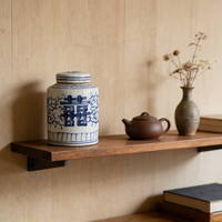 Vase en porcelaine bleu et blanc chinois ancien, double bonheur, peint à la main