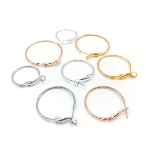 Hoop <b>Earrings</b> Zinc Alloy White KKC Gold Unisex Fashion Jewelry Accessories Multi Size Ear <b>Hooks</b> - Product Image 2