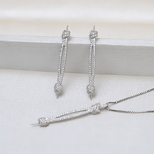 S925 Silver Pendant Earrings <b>Set</b> for Women DIY Jewelry with Pearl Hollow <b>Beads</b> and Caps Accessories 1257 - Product Image 3