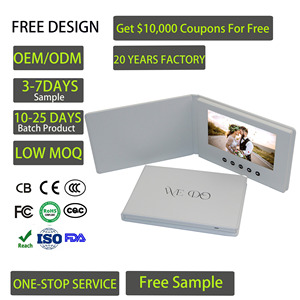 Nhà Máy bán hàng trực tiếp da Máy nghe nhạc quảng cáo thiệp chúc mừng <span class=keywords><strong>LCD</strong></span> tập sách kinh doanh Brochure Wedding <span class=keywords><strong>video</strong></span> cuốn sách - Product Image 1
