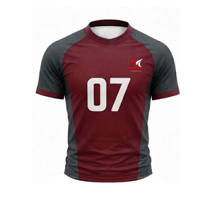 Ensemble de maillots de football personnalisés sublimés pour hommes, toutes saisons, bordeaux gris 07, uniforme en polyester anti-humidité pour adultes - Product Image 4