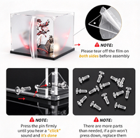 Vitrine en acrylique transparente anti-poussière avec base noire pour figurines, modèles réduits et jouets – Présentoir de table