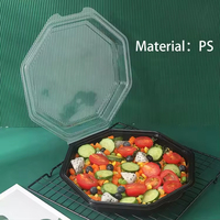 Conteneurs à emporter individuels en blister PS personnalisés en gros, pour conserver la fraîcheur des salades de légumes, emballage jetable pour salades