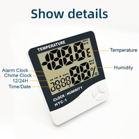 Thermomètre hygromètre numérique professionnel pour espace de travail d'extension de cils, couleur blanche