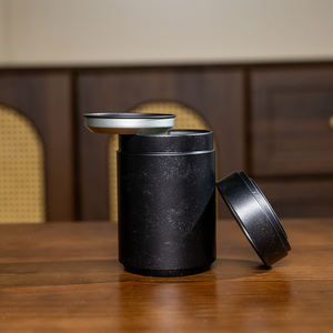 Barattoli Rotondi in Latta Opaca a 2 Coperchi Ermetici per Alimenti, Ideali per Caffè in Grani, Tè in Polvere, Snack, Cioccolatini - Scatola in Metallo per Tè - Product Image 3