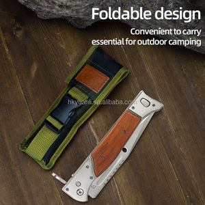 Couteau de poche pliant A.K-47 MAX personnalisable de qualité OEM pour le camping, lame en acier inoxydable D2, manche en bois, marque HK, tranchant comme un rasoir - Product Image 4