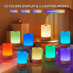 Round LED Night <b>Light</b> Multicolored Manual Button <b>USB</b> <b>Rechargeable</b> Plastic Base 2700K Minimalist Middle Home Bedroom Lamp - Product Image 4