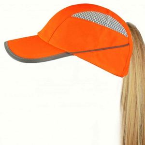 Fabricante de Gorras BSCI, Gorras Personalizadas para Mujer, Gorra de Running con Orificio para Cola de Caballo, Gorras de Béisbol de Nailon Reflectante 3M para Mujer - Product Image 2