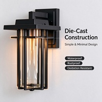 Lampes murales extérieures à LED de style classique, longues et étanches, à intensité variable, pour jardin et cour, construction en alliage d'aluminium