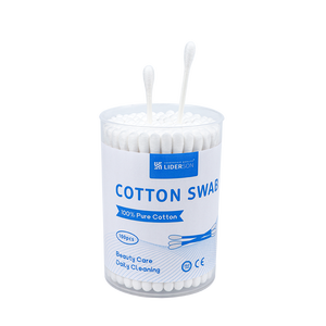Coton-tige biodégradable à usage quotidien vendu en usine, 100 pièces/boîte, bâtonnet en papier, coton-tige avec boîte ronde - Product Image 4