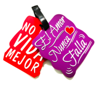 Etiqueta de Equipaje de PVC de Lujo con Logotipo Personalizado y Patrón de Letras, Color y Tamaño Personalizables