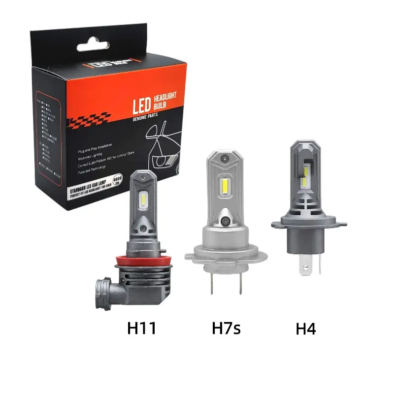 Kit d'ampoules Led antibrouillard V1, H4 H13 9005 9006 H11 H7, Mini taille, ampoule de phare Led