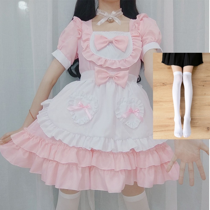 Pink and white socks