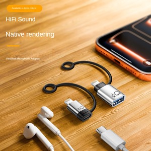 อะแดปเตอร์ Lto Type C OTG <span class=keywords><strong>แปลง</strong></span>สัญญาณเสียง HiFi สำหรับ iPhone iPad ซิงค์ข้อมูล ไมโครโฟน ยูเอสบีดิสก์ เมาส์ คีย์บอร์ด เชื่อมต่อ ถ่ายโอนไฟล์ - Product Image 2