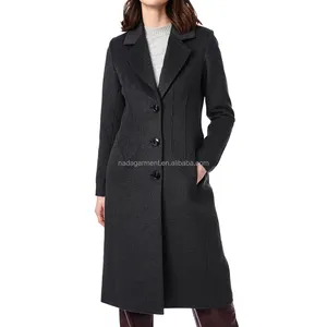 Custom Logo Fleece Women's Fashion Winter Coat Long Trench Wool Coat Soft Loose Wool Coats For Women