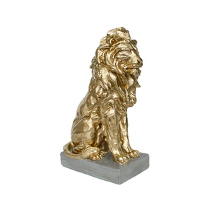 Lớn Nhựa Vàng Ngồi Sư Tử Bức Tượng Ma Thuật Động Vật Hoang Dã Thủ Công Mỹ Nghệ Trang Trí Nội Thất Vườn Polyresin Điêu Khắc Mô Hình Hình Nghệ Thuật - Product Image 2