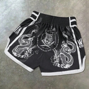 Pantalones Cortos Deportivos de Cintura Alta <span class=keywords><strong>para</strong></span> Hombre, Estilo Boxeador Tailandés, Ropa Urbana Premium de Rainbow Spray, <span class=keywords><strong>para</strong></span> Baloncesto y Uso Casual - Product Image 2