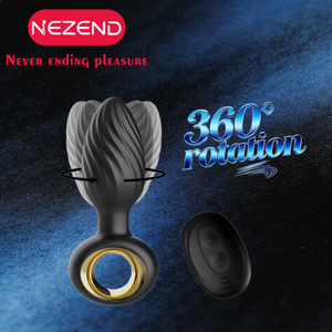 هزاز شرجي بجهاز تحكم عن بعد 360 درجة °   لعبة جنسية للأزواج مع 9 أوضاع اهتزاز قوية ودوران لتحفيز المهبل - Product Image 1
