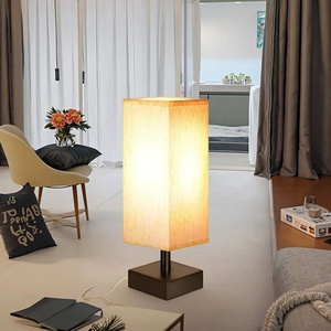 Modern 60W Square Minimalist Night <b>Light</b> Plastic Lamp Body with E26 Bulb Base Battery Powered - Product Image 2