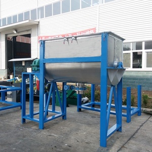 Mélangeur de poudres chimiques en forme de rainure sèche du sol pigmenté en plâtre 300kg 500kg mélangeur de poudre sèche à ruban industriel avec convoyeur - Product Image 6