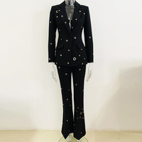 Vêtements pour femmes grandes tailles, ensembles élégants à manches longues, deux pièces, blazer long, robes décontractées de luxe