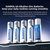 Baterai Alkaline AA 1.5V Berkinerja Tinggi, Daya Tahan Lama untuk Perangkat Sehari-hari, Anti Bocor & Bebas Karat