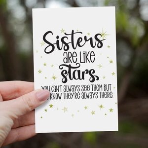 Tarjeta de felicitación personalizada para hermana, mejor amiga, agradecimiento, patrón de estrellas navideñas - Product Image 4