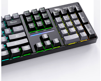 Clavier mécanique filaire Smailwolf SK18 104 touches, éclairage RGB, double injection de couleur, ABS moulé par injection, design ergonomique, clavier de jeu filaire