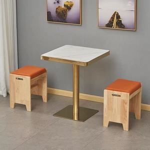 Table de salle à manger commerciale en pierre fritté<span class=keywords><strong>e</strong></span> avec bordure en alliage d'aluminium sur mesure pour restaurant, hôtel, <span class=keywords><strong>bar</strong></span>, cantine - Product Image 3