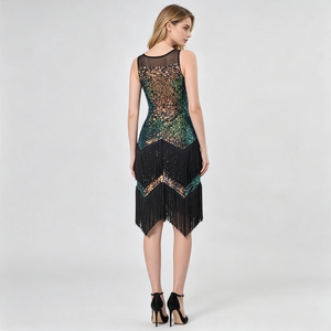 Vestido <span class=keywords><strong>de</strong></span> Baile con Lentejuelas Brillantes y Flecos <span class=keywords><strong>para</strong></span> <span class=keywords><strong>Mujer</strong></span>, Traje <span class=keywords><strong>de</strong></span> Escenario <span class=keywords><strong>para</strong></span> Baile Latino, Samba y <span class=keywords><strong>Tango</strong></span> - Product Image 6
